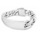Silver Curb Chain Bracelet With ID-Plate 18mm 21-23 cm 194-223g